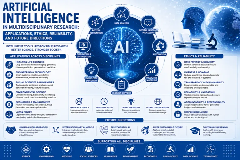 Artificial Intelligence in Multidisciplinary Research: Applications, Ethics, Reliability, and Future Directions